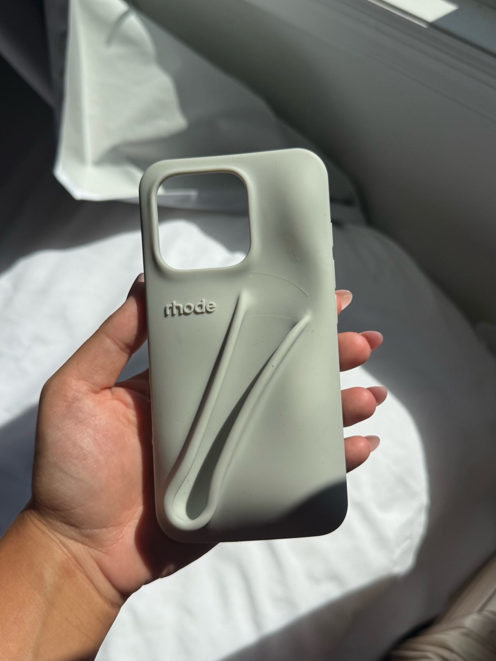 RHODE Matte Silicone iPhone Case in Light Sage Green